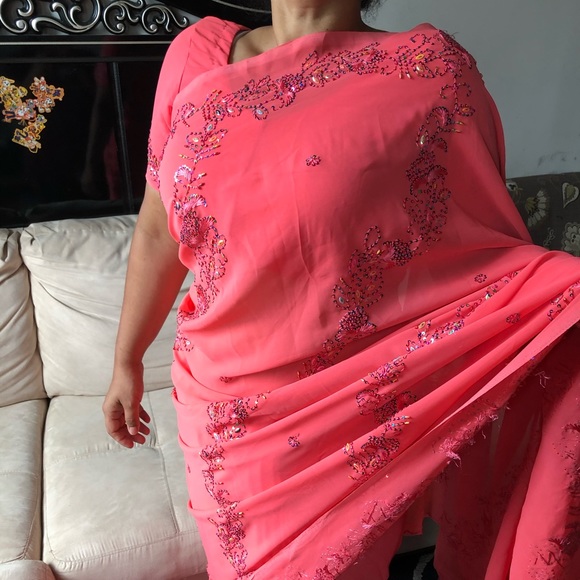 SAREE Other - Georgette saree with embroidery and sequins work.